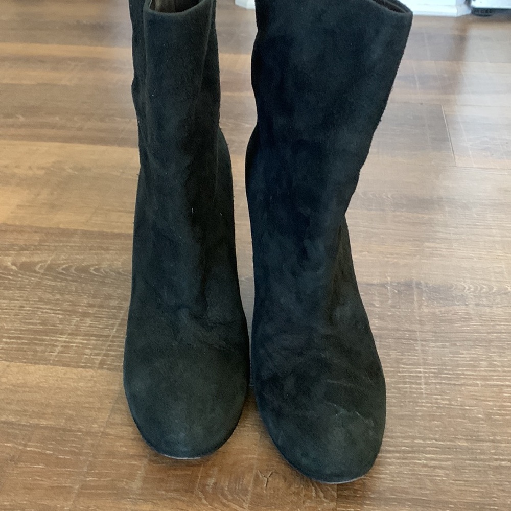 MARSELL from BARNEYS NY Black Suede Stacked Heel Boots - sz 40 / 9 - 9.5